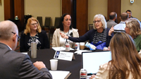 LRN laboratorians collaborate and share ideas during a breakout discussion at the 2026 LRN-B Technical Meeting.
