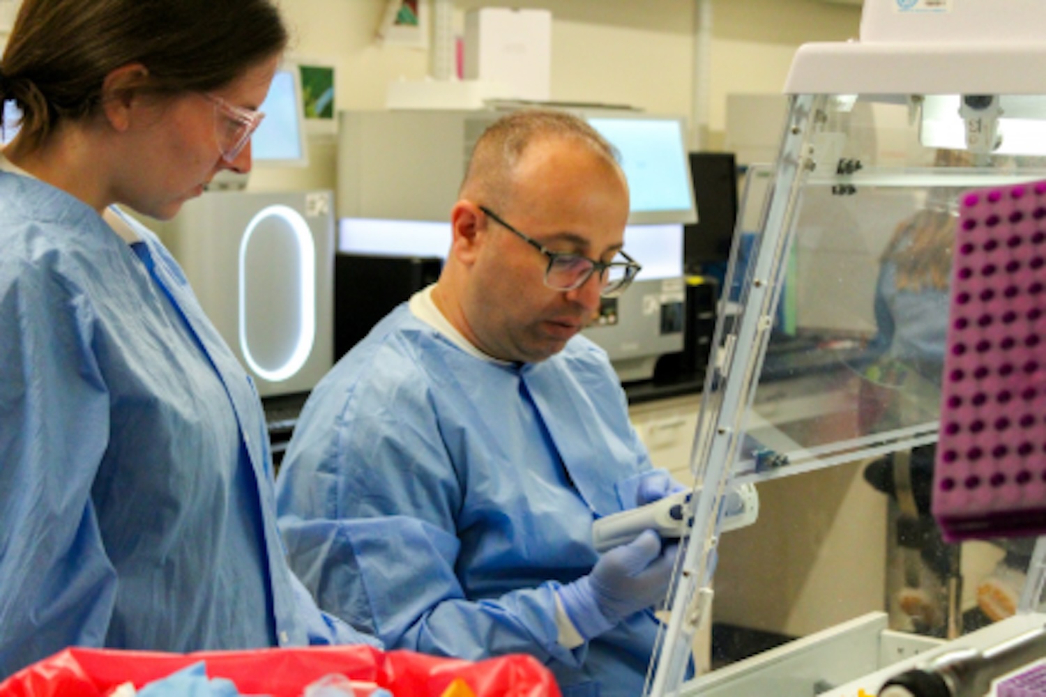 Lab professional working in lab