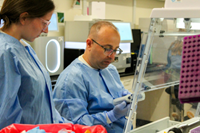 Lab professional working in lab