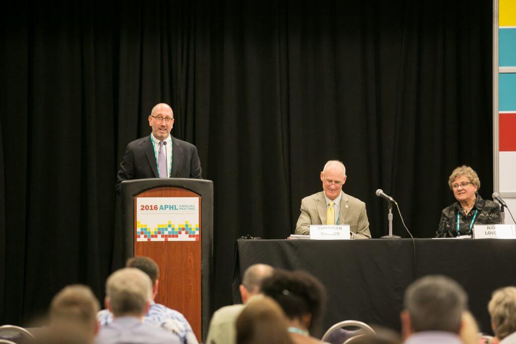 Scott Becker, APHL executive director, welcomes attendees