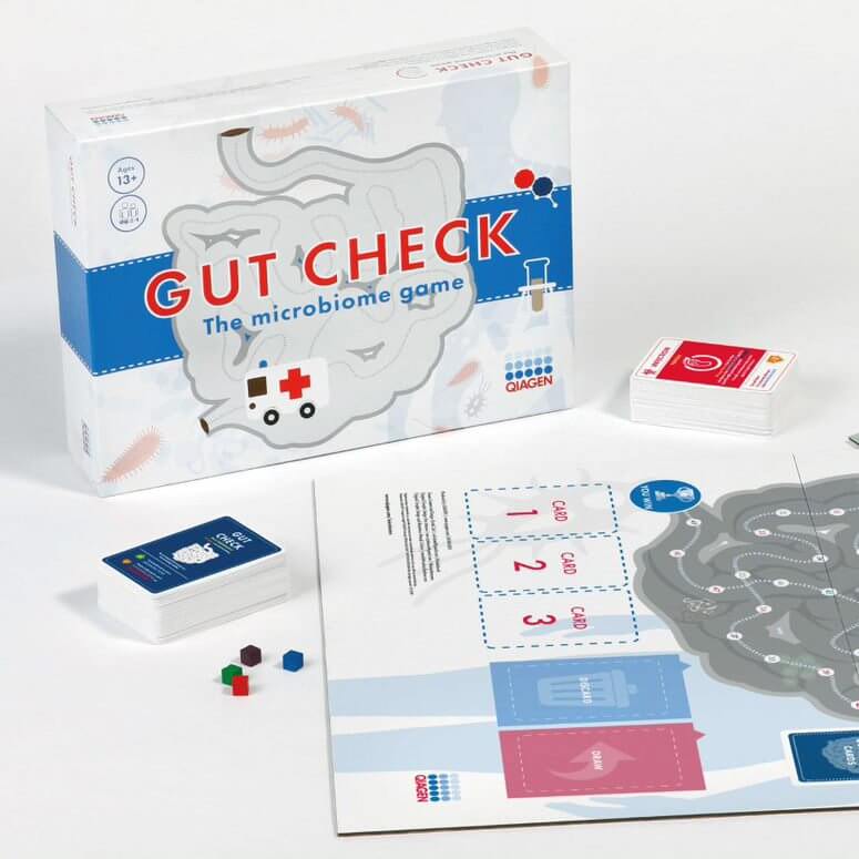 Picture of the Qiagen "Gut Check" board game.