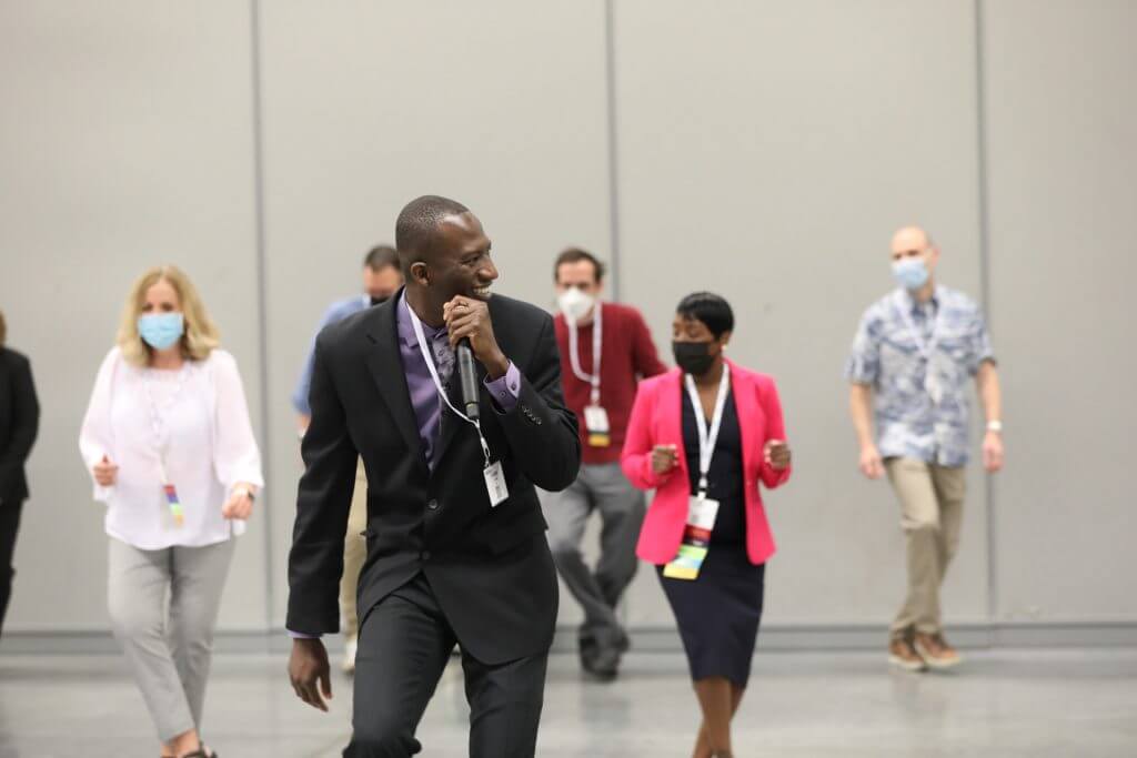 APHL Annual Conference attendees take a break for some line dancing!