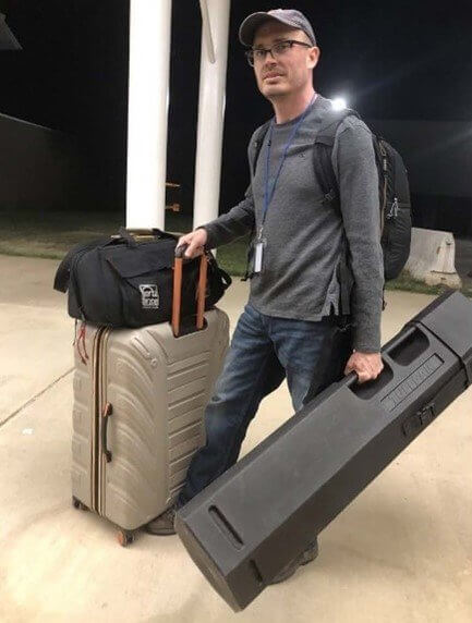 Photo of Kevin Alexander with his video production equipment