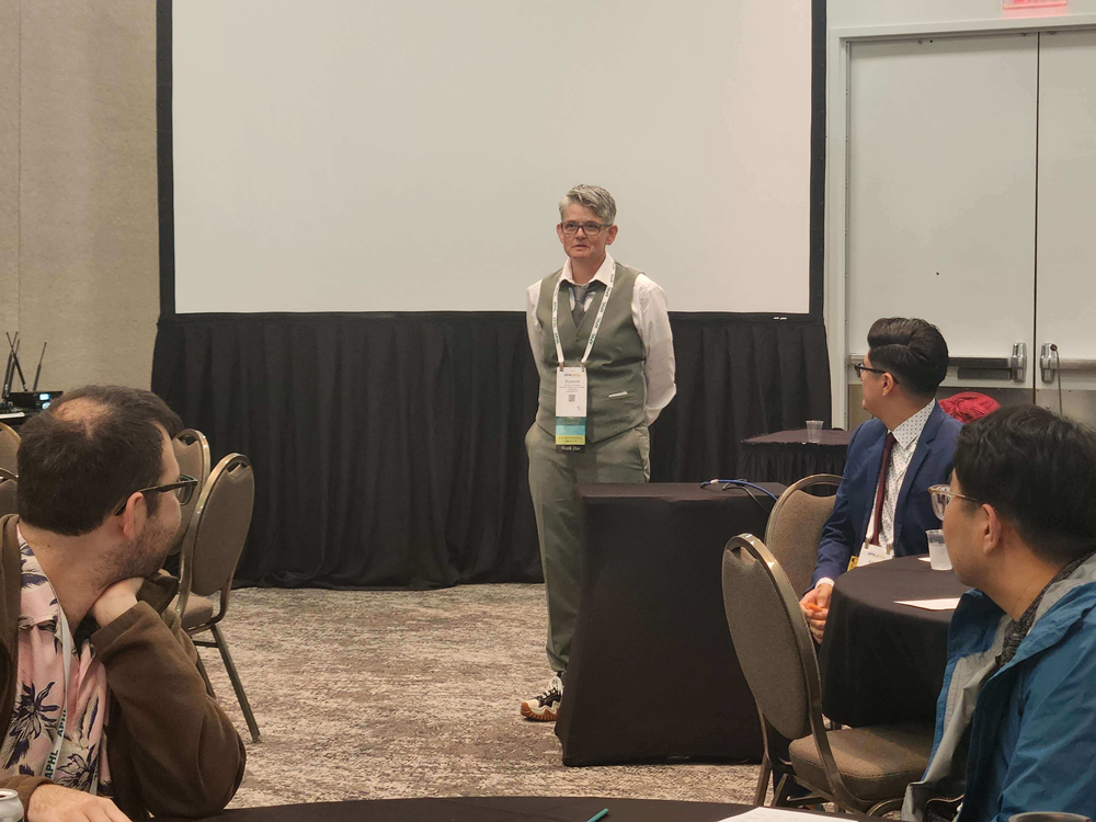 Suzy Stanton, ELAN member and member of the ELAN Action-Centric Team, presenting at the After-Hours Coordinated Event during the APHL 2024 Annual Conference.