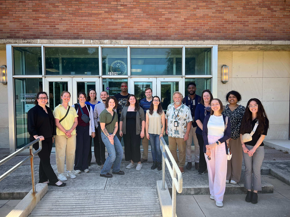 ELP Cohort 19 (Hybrid Modality) members attend a lab tour at the San Antonio Metro Health Laboratory in San Antonio, Texas.
