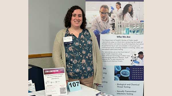Public Health Laboratory Ambassador Kate Namey at an outreach event.