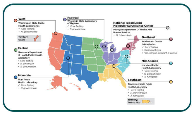 The AR Lab Network Regional Laboratories Map.