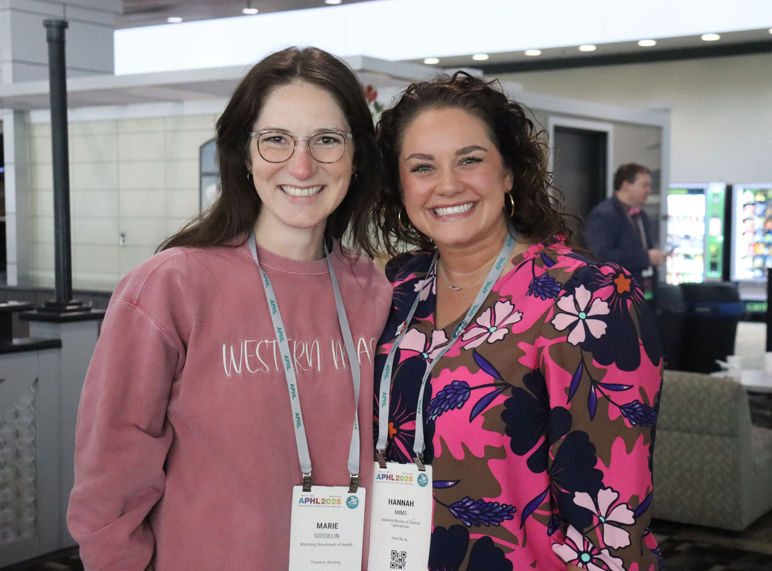 ELP Participants Marie Gosselin and Hannah Mims at APHL 2026 in Baltimore, MD.