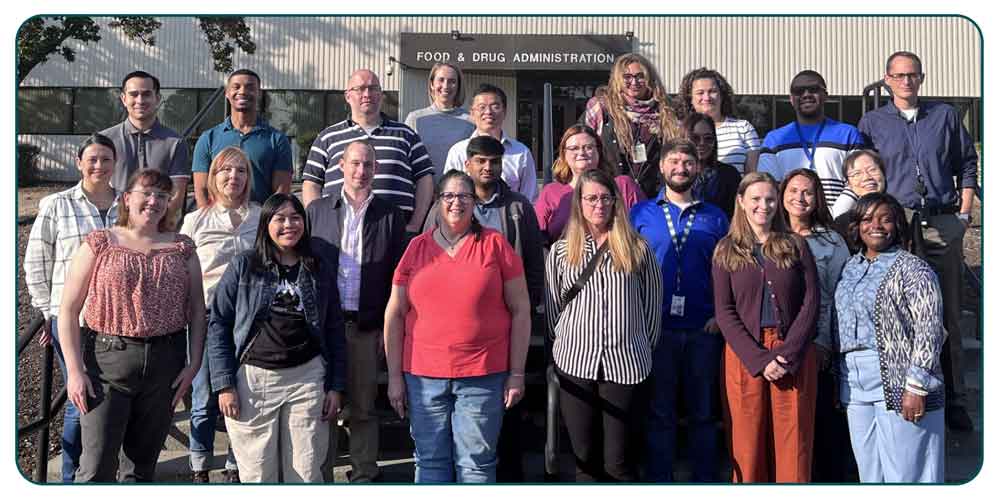 Participants, instructors and APHL staff outside of FDA’s Seattle Human and Animal Food Laboratory  in Bothell, WA.